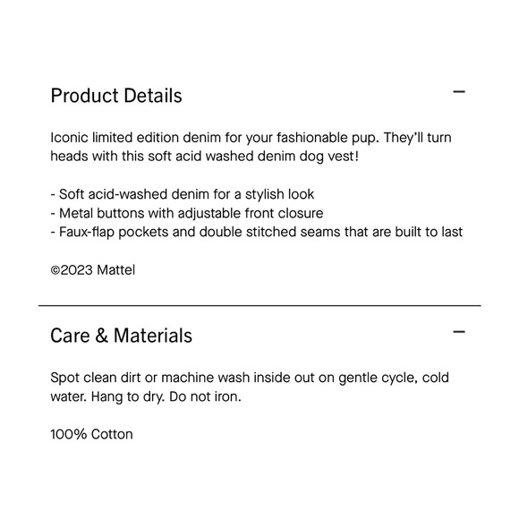 BARBIE x CANADA POOCH DENIM VEST - Picture 7 of 10